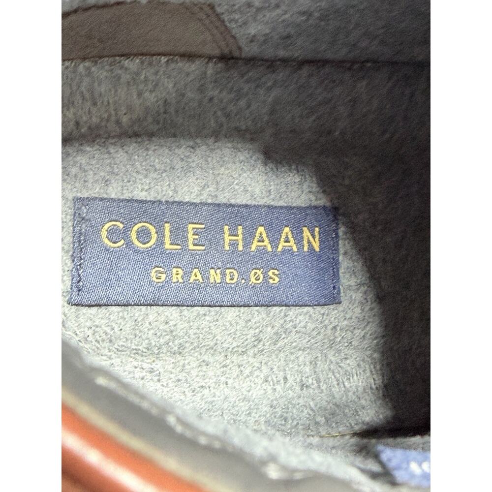 Cole Haan Grand OS Waterproof Leather Combat Boot Lug Sole Cognac Tan Hike 9.5 B - Picture 9 of 14